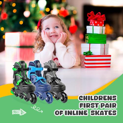 2PM SPORTS Inline Skates for Kids Girls Boys Ages 4-8 6-12 with Light Up Wheels, Adjustable Kids Roller Skates Blades for Youths Beginners