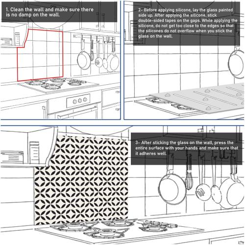 Size 30x24 Roggmard Tempered Glass Kitchen Backsplash, Tree of Life Stove Back Top Cover, Splashback Tile, Kitchen Sink Cover Splash Guard, Home Kitchen Decor (30x24''-(76x61cm))