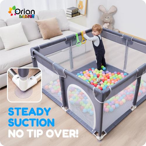 Orian Baby Playpen 50x50 Large Play Yard for Babies and Toddlers, Indoor Outdoor Playpen, Sturdy Baby Play Pen with Mesh Sides, Safe Baby Fence Play Area, Assembly Required/Not Portable, w Storage Bag (green)
