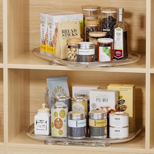 LAMU Lazy Susan Organizer 14.56''x11'' for Refrigerator Organizers and Storage Fridge Organization, Turntable Condiment Organizer for Kitchen, Table Top, Cabinet, Pantry, Countertop, 1 Pack