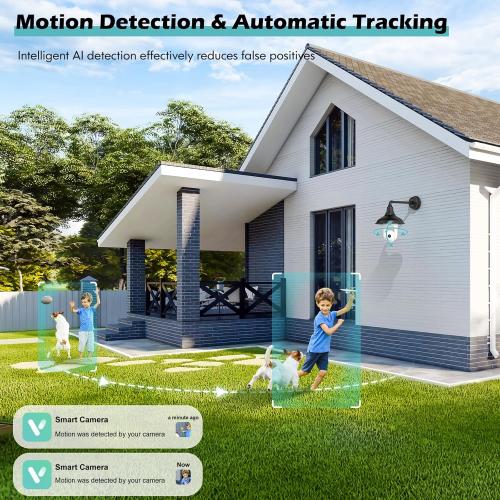Light Bulb Security Cameras Wireless Outdoor Indoor, 2.4GHz WiFi Lightbulb Cameras for Home, 360°PTZ, 2K Color Night Vision, Motion Detection, 2-Way Audio, Spotlight Audible Alarm