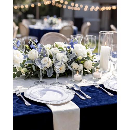 White Silver  Dessert Plates