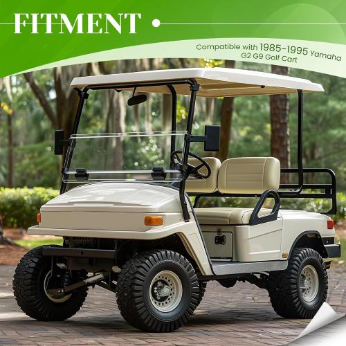 HECASA Clear Windshield Compatible with 1985-1995 Yamaha G2/G9 Models Golf Cart Fold Down Windscreen