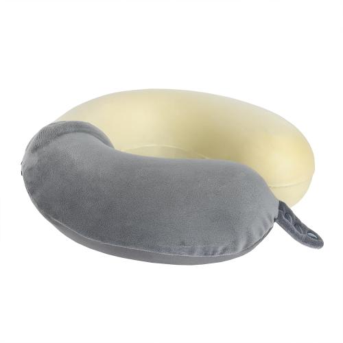 Travel Neck Pillow, Top Memory Foam Pillow for Head Support, Ideal for Airplanes, Cars, and Home Recliners, Adjustable and Soft (Grey)