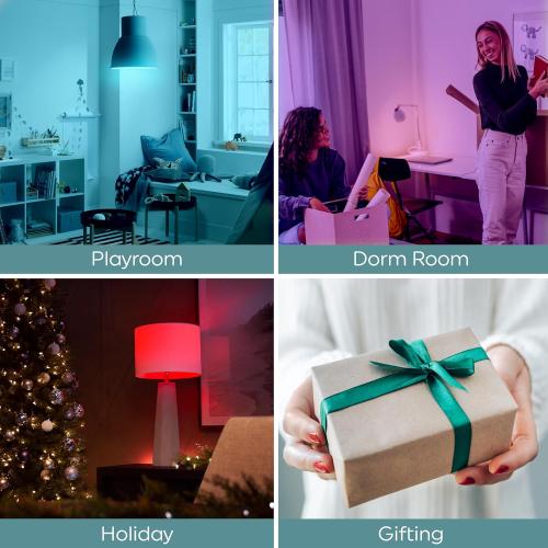 GE LED  Color Changing LED Light Bulbs with Remote, No App or Wi-Fi Required, A19 Bulbs, CA Compliant (2 Pack)