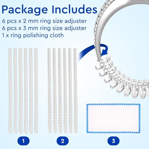 Ring Sizer Adjuster for Loose Rings - 12 Pack, Guards, Spacers & Tighteners, Fits Bands Up to 6mm, Reduces Size by 0.5-1.5, Invisible Design for Women & Men by 5 STARS UNITED
