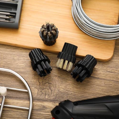 Honeydak 20 Pcs M8 Steam Cleaner Brush Head Steamer Replacement Attachments for Hard Surface 10 Pack Nylon and 10 Pack Brass Brush Head Bulk Steam Cleaner Accessories Mop Parts