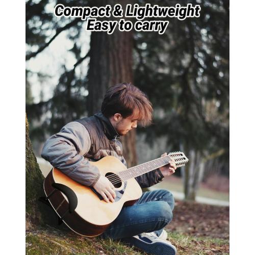 Acoustic Guitar Stand, Clip-On Self-Standing Black Wood Guitar Stand, Portable Lightweight Guitar Stand Floor, Guitar Holder for Travel and Stage, Gift for Acoustic, Classic and Folk Guitar L-Szie