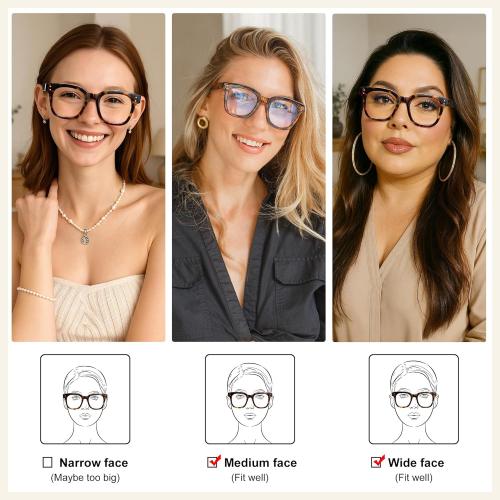 Madison Avenue Blue Light Blocking Glasses Oversized Fashion Blue Light Glasses for Women Anti Eyestrain & UV Protection Computer Eyeglasses (Grey Demi)