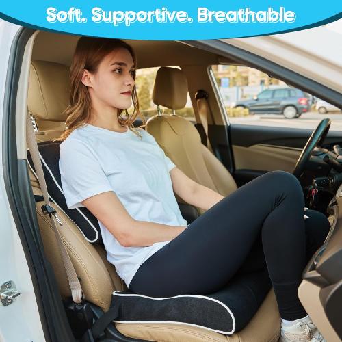 XL Office Chair Cushion, 4 Inch Thick High-Density Memory Foam Seat Cushion for Long Sitting, Tailbone Pressure Relief, Extra Large Support for Office Chair, Car Seat, Wheelchair, Non-Slip