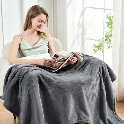 Electric Heated Blanket Throw 50x60, 8 Heat leavls and 1-8H Auto Off