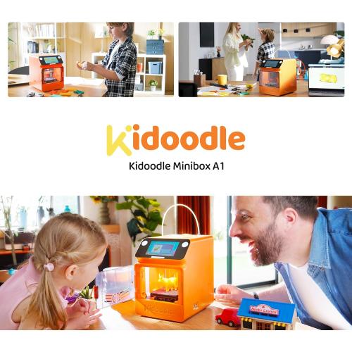 Kidoodle Mini 3D Printer for Kids & Beginners, 600mm/s High Speed Printing, Auto-Leveling/Child-Safe Design/5 Touch Screen, Pre-Assembled with Wi-Fi/App Control, Easy Setup for Home/School