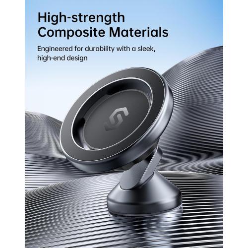 SYNCWIRE for MagSafe Car Mount - 360 Rotation Magnetic Phone Holder for Car Dashboard, Strong Magnets Car Phone Holder Mount Compatible iPhone 16 Pro Max 15 14 13 12,Samsung - MagSafe Car Accessories