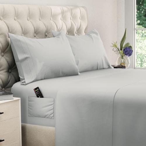 DREAMCARE King Size Sheets Set - King - Extra Deep - Light Gray