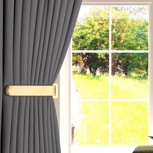 2 Pack Metal Curtain Holdbacks Modern Curtain Tiebacks U Shaped Curtain Hooks for Wall Curtain Pull Backs Curtain Holders Curtain Tie Backs for Curtains (2, Gold)