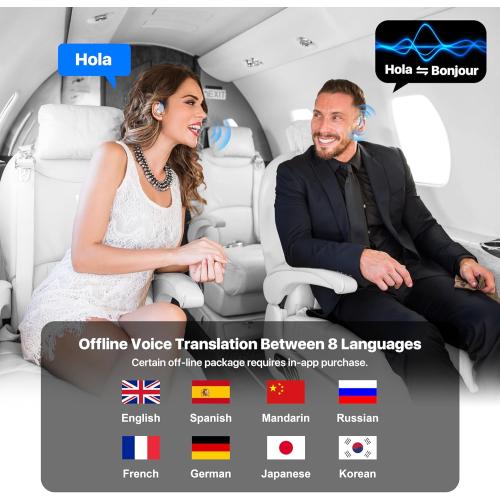 AI Language Translator Earbuds, OWS Real-Time 3-in-1 Translation Earbuds 169 Languages & Accents, Translation Device for Travel Business Learning,Pink