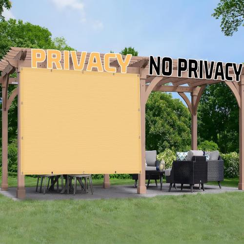 Size 8x10 ft Color Sand SUNNY GUARD Shade Cloth 4/6/8/10/12 FT Sun Shade Screen Fabric Shade Cover Tarp with Grommets for Pergola Backyard Garden,8x10 FT Sand