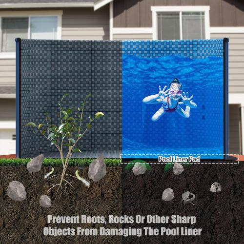 Black 18 Thicker Upgraded Pool Liner Pad – Pre-Cut for 18' Round Above Ground Pool – Premium Felt Fabric – Protects Liner from Punctures and Leaks – Easy to Install and Trim Black