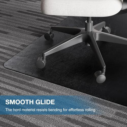Chair Mat for Carpet, 46 x 60 Desk Chair Mat for Carpeted Floors, Non-Slip Office Vinyl Mat for Carpet with Studded, Easy Glide Heavy Duty Floor Protector Mat for Home Office, Black