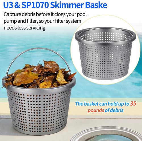 8 Inground Pool Skimmer Basket, for Pentair U-3, Hayward SP1070 SPX1070E