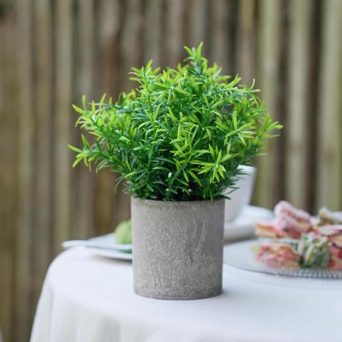 Mini Potted Fake Plants Artificial Greenery Rosemary Plants for Shelf Desk Home Bathroom Topiaries Farmhouse Bedroom Coffee Table Decor