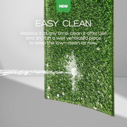 Dog Grass Pad with Tray, 34 23in Large Litter Box, 2 Grass Pad for Dogs Potty Washable, Thick Soft Odor-Free Hemmed Dog Pee Grass, Indoor Potty Training Balcony