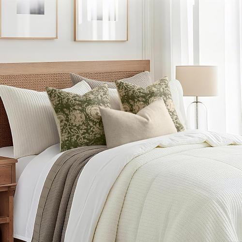 Vintage Floral Print Throw Pillow Covers 18x18 Set of 2 Neutral Modern Farmhouse Pillowcases Accent Decorative Cushion Covers Boho Home Decor for Couch Sofa Chair Bed Living Room, Olive Green