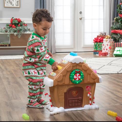 Step2 My First Gingerbread House, Kids Interactive Christmas Holiday Toy, Lights Up and Plays Music, Includes 20 Accessories, For Toddlers 1  Years Old
