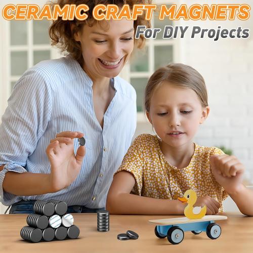 100 Pack Ceramic Magnets for Crafts, 15X3mm