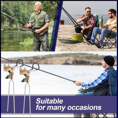 Libima 4 Pieces Fishing Rod Holders for Bank Fishing Upgraded Stainless Steel Fishing Pole Holders 360 Degree Adjustable Fishing Rod Stand for Men Father Beach Fishing Equipment Birthday Gift