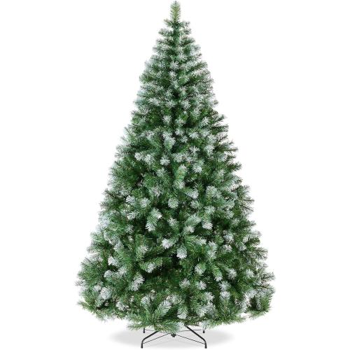 Best Choice Products Artificial Christmas Tree, 6ft Premium Unlit Pine Design, Dense Branches Realistic Holiday Décor​ w/Easy Assembly - Frosted Pine