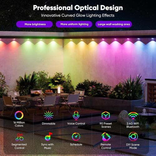 Smart Permanent Outdoor Lights for House, 150ft with 72 Smart AI RGB IC Smart Christmas Lights, 98 Scene for Halloween Christmas All Holiday Decor, IP67 Waterproof Work with Alexa, Google Assistant