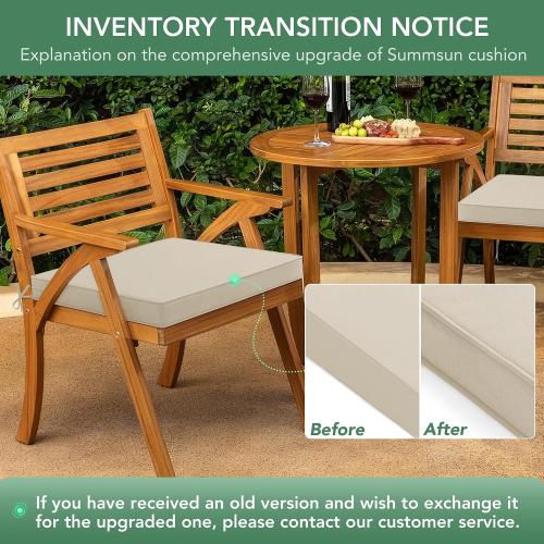 Outdoor Chair Cushions Set of 4: Waterproof & Fade Resistant Seat Cushion for Patio Furniture - 18.5 x 16 x 2 Inch Chair Pads with Ties and Hidden Zipper - Patio Chair Cushion Replacement, Cream 4 pc .