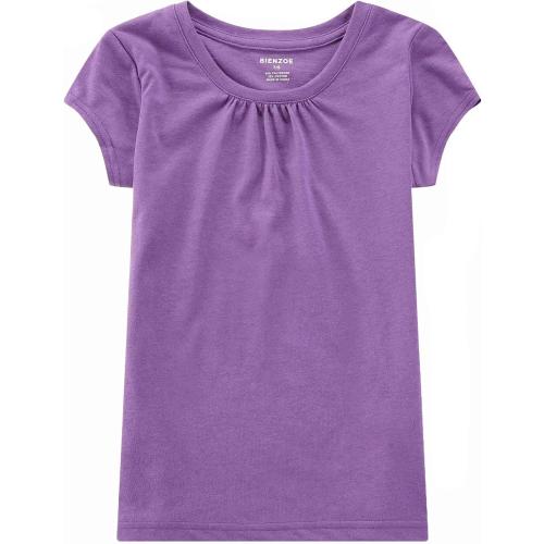 size 10/12- Bienzoe Girls Short Sleeve T-Shirt: Kids Aged ,Cute Crewneck Tee 3pcs Pack - Breathable Tops for Beach Trip Outdoor Play