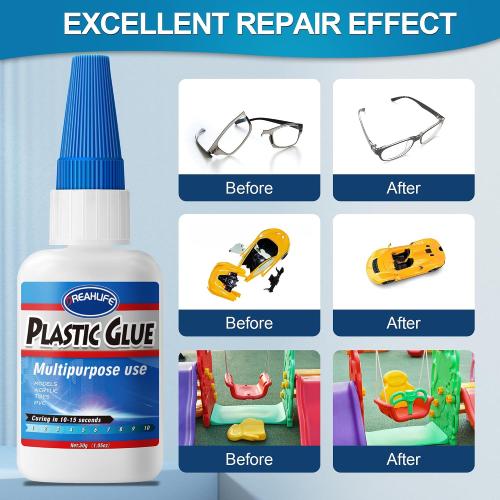Super Glue for Plastic 30g, Strong Plastic Glue Heavy Duty | Waterproof Adhesive Reapir for Acrylic, PLA, Toys, Car, Acrylic, ABS, PVC, Tube, DIY Kits, Vinyl, Nylon