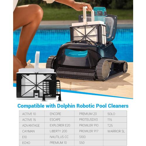9991459-R1 Fine Filter Basket Fit for Dolphin Robotic Pool Cleaners S50, S100, Active 10 15, ECHO, Prowler 910 917, Premium 10 20, Advantage, Cayman, E10, Encore, Escape, T15, T25, Explorer E20