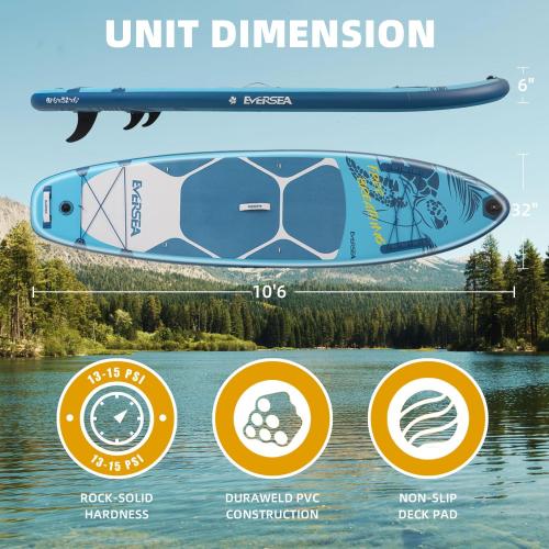 Size 11 ft Stand-Up Paddle Boards, 11 ft Inflatable Paddle Board with Camera Bracket, 3 Main Fin, 33 in Wide Stable All-Around Paddleboard for All Levels of Players