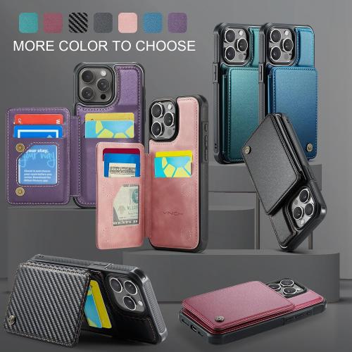 Vinich for iPhone 16 Pro Max Wallet Case with Card Holder, Black