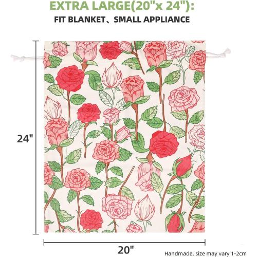 Drawstring Gift Bags,Extra Large 24x 20 | Premium Canvas Storage Bags | Reusable Fabric | Perfect for Baby Showers,Birthday Parties | Rosy