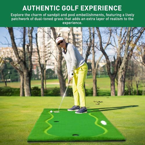Golf Putting Green 5 x 12ft/5 x 10ft Outdoor Large Practice Putting Green Professional Golf Putting Mat