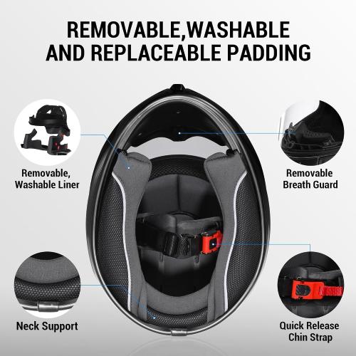 TRIANGLE Kids Motorcycle Helmets Youth Full Face Helmet Lightweight with 2 Visors DOT Approved