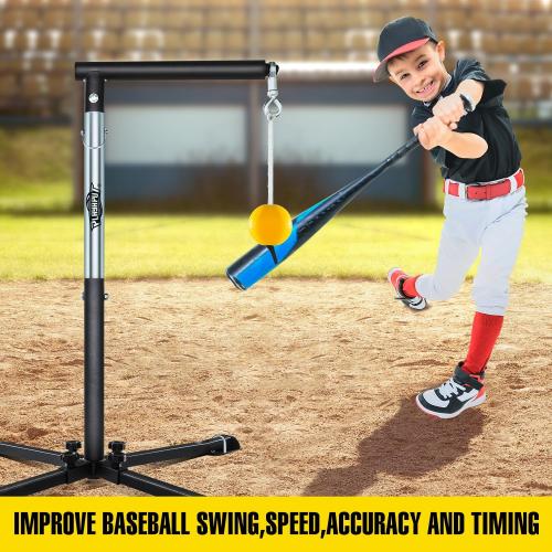 Baseball Softball Batting Tee with Tethered Ball, Auto Reset Baseball Swing Trainner, Softball Hitting Trainner, Height Adjustable 20-45 inches Hitting Tee Improve Swing Power,Accuracy
