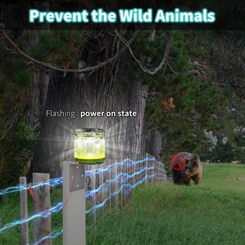 Electric Fence Indicator Light, Briidea Solar Fence Alarm with Light Transmission to 1/2 Mile, Ensure The Normal Operation of The Electronic Fence to Prevent The Invasion of Wild Animals