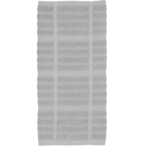 2pk All-Clad Solid Kitchen Towel: Highly Absorbent, Super Soft Long Lasting - 100% Cotton, 17x30 Tea Towel for Cleaning & Drying Dishes, Pans, Glassware, or Countertops, Titanium Gray
