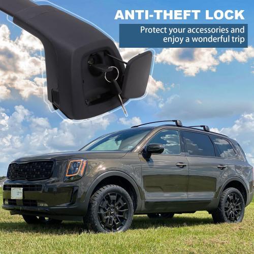 Snailfly Upgraded Roof Rack Cross Bars Fit for 2019-2025 Kia Telluride S SX SX-P EX Lockable Crossbars for Ski Kayak Bike Basket (Except X-Line and X-Pro)
