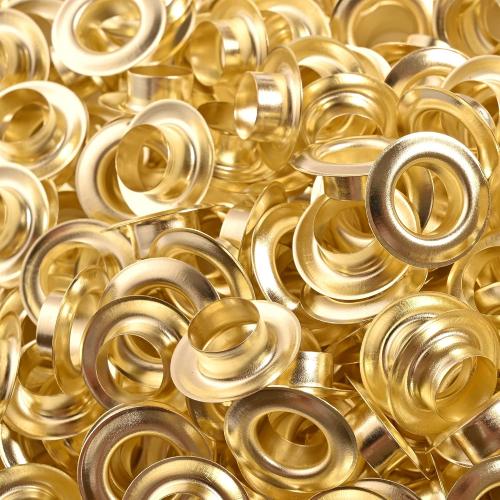 KING PIECES 1000pcs Gold Grommets 1/4 Inch (6mm) Washers and Grommets Kit