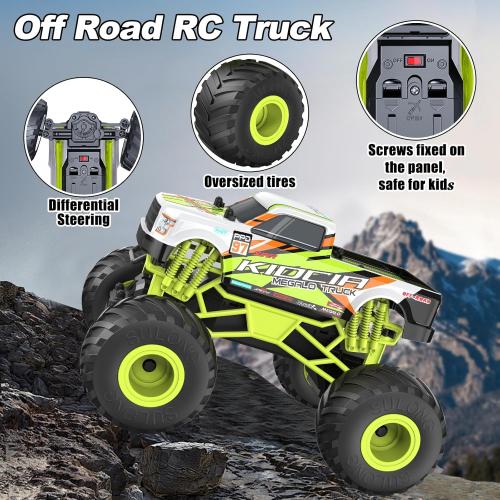 Scientoy Remote Control Car, 20KM/H Monster Truck Toys for Ages 5-7, 1:16 Scale All Terrain RC Cars for Boys & Girls Age 4-7, 2.4Ghz Off Road RC Truck, Christmas Birthday Gift for Kids