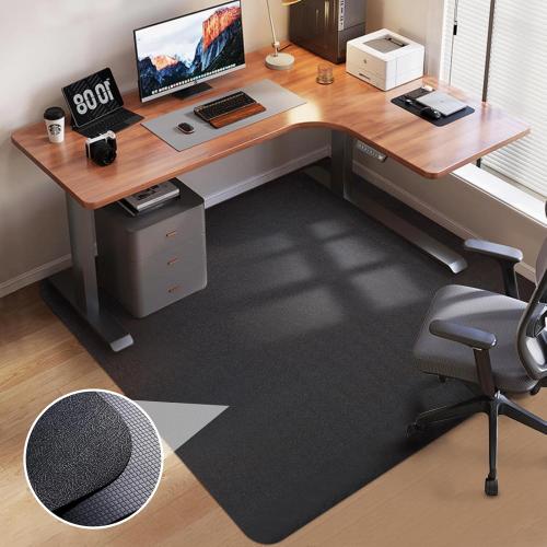 Office Chair Mat for Hardwood Floor: 53x45 Large Black Rolling Chair Mat for Hard Wood and Tile Floor, Anti-Slip Heavy Duty Floor Protector Mat Under Computer Desk, Easy Glide Chair Mat for Home