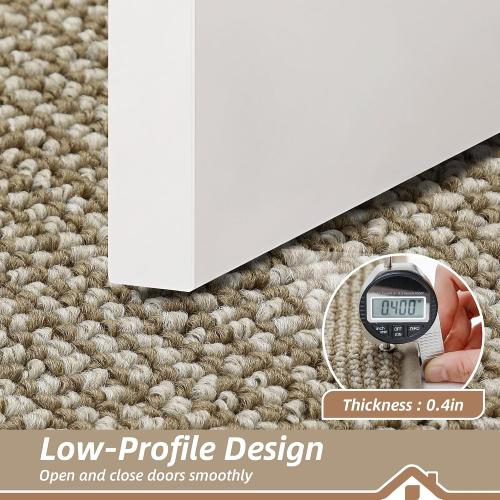 BEQHAUSE Dirt Trapper Door Mat 20 x 32, Non-Slip Washable Doormats Entrance Mat, Dirt Resistant and Absorbent Welcome Mat, Low Profile Floor Mats for Front Back Door and Entryway, Light Beige