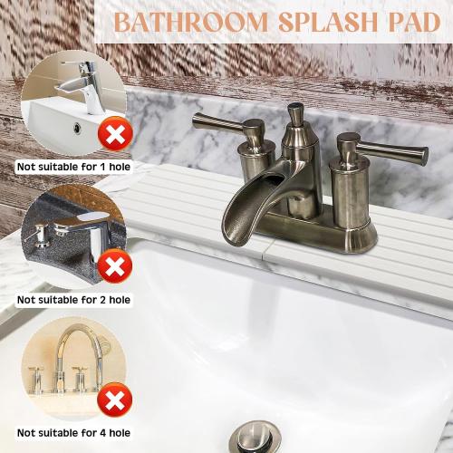 an Oval Hole White Faucet Mat for Kitchen Sink 17.32 x 4.6 Kitchen Faucet Absorbent Mat Diatomite Splash Guard for Sink Quick Drying Stone Drip Catcher for Bathroom Counter